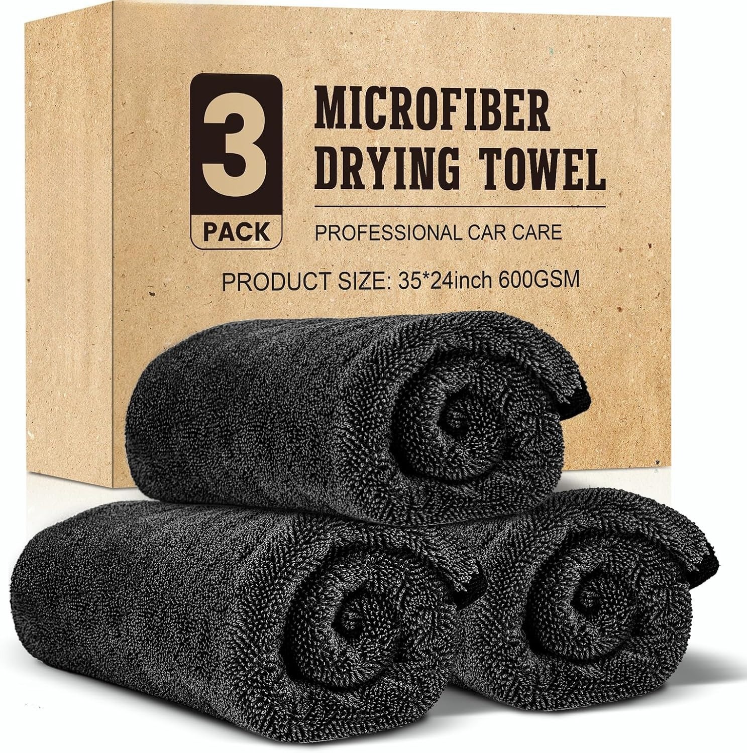 Microfiber Towels for Cars(24″x35″),Extra Large Super Absorbent Car Drying Towel