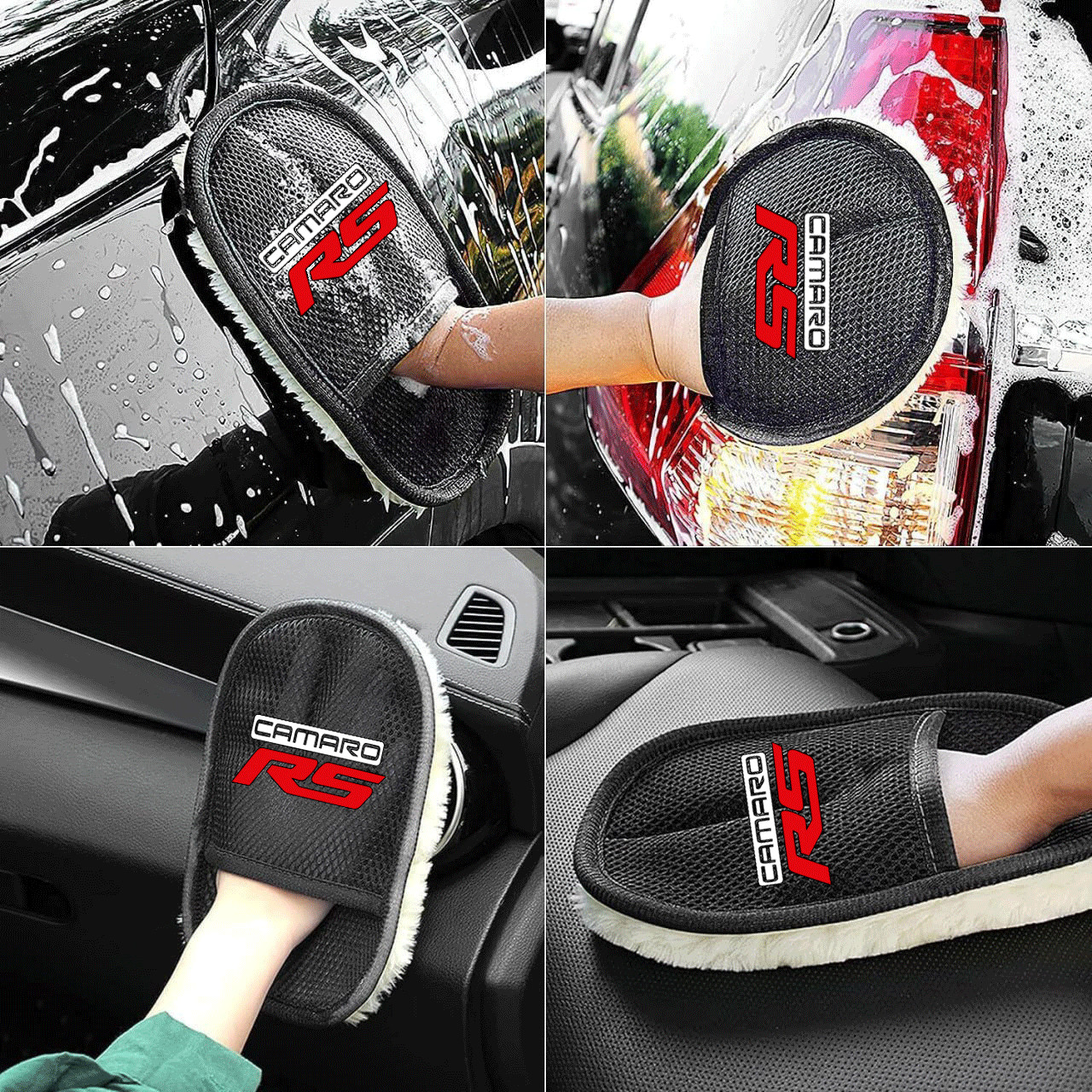 6Pack For Camaro Rs Wash Mitt Car care Microfiber Detailing dry Towel Cleaning