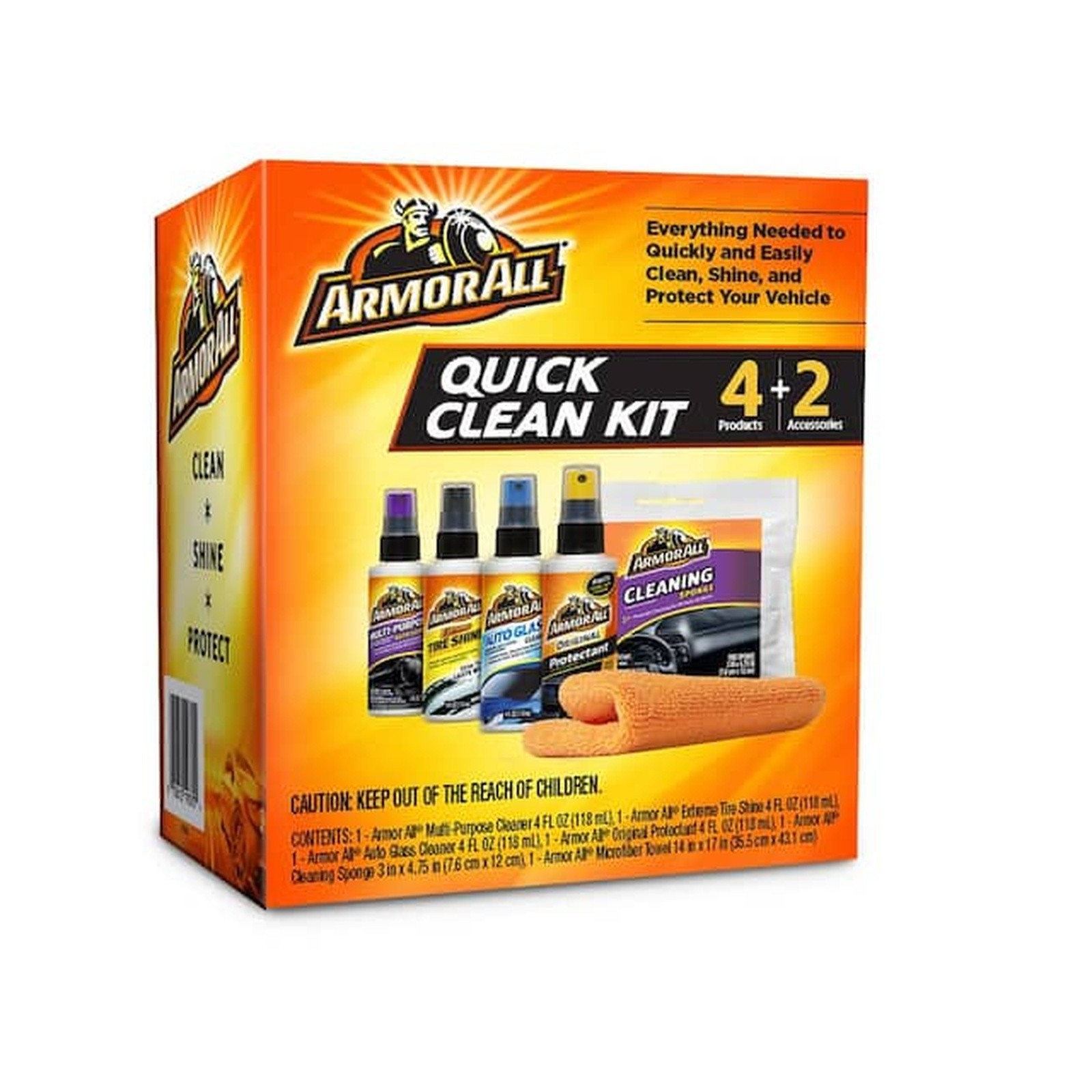 Armor All Quick Clean Kit 4+2 Car Cleaning & Protectant Kit Auto Care Set New