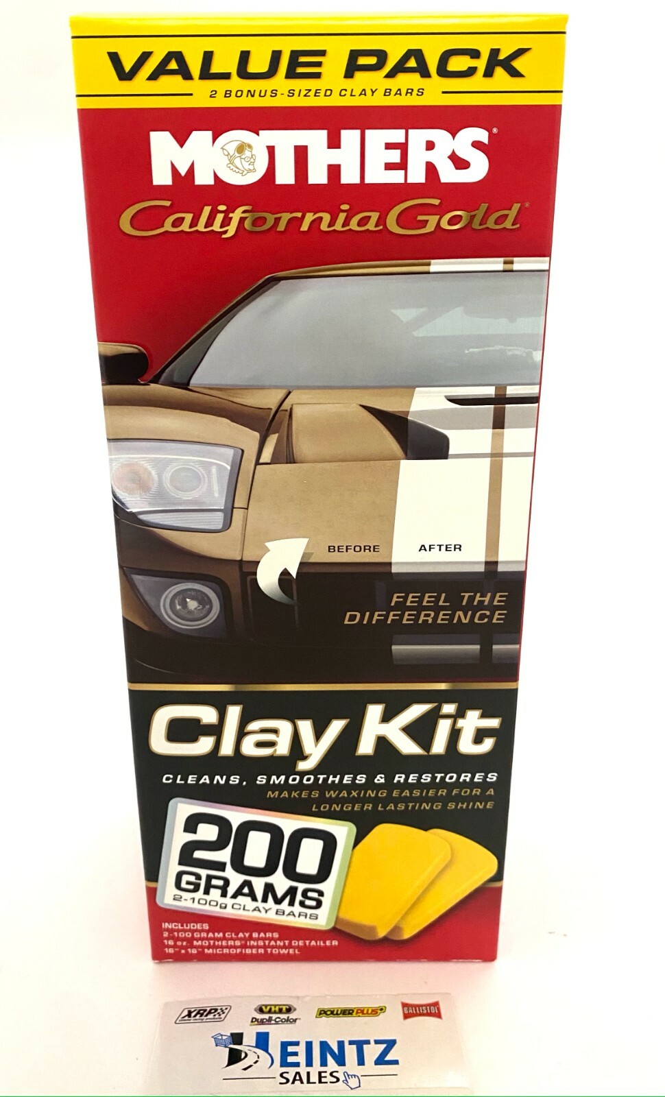 MOTHERS 07240 California Gold Clay Kit – Smoothes & Restores – 2-100g Clay Bars