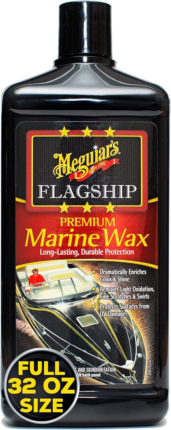 Meguiars Flagship Premium Marine Liquid Wax Polish Long Lasting Boat RV 32oz