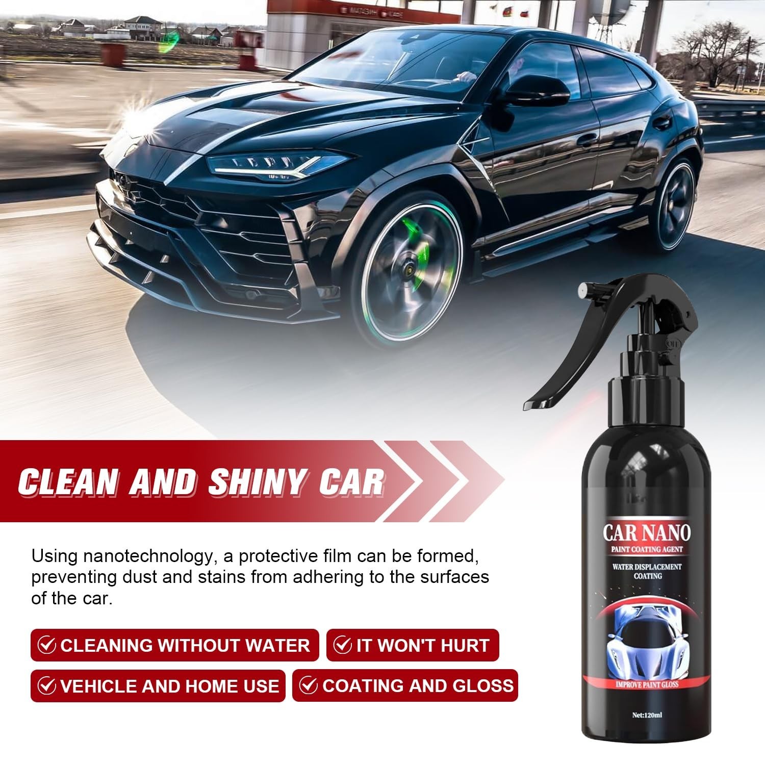 Water Displacement Nano Coating 2PCS Set – Fast Scratch Repair for Vehicle Shine