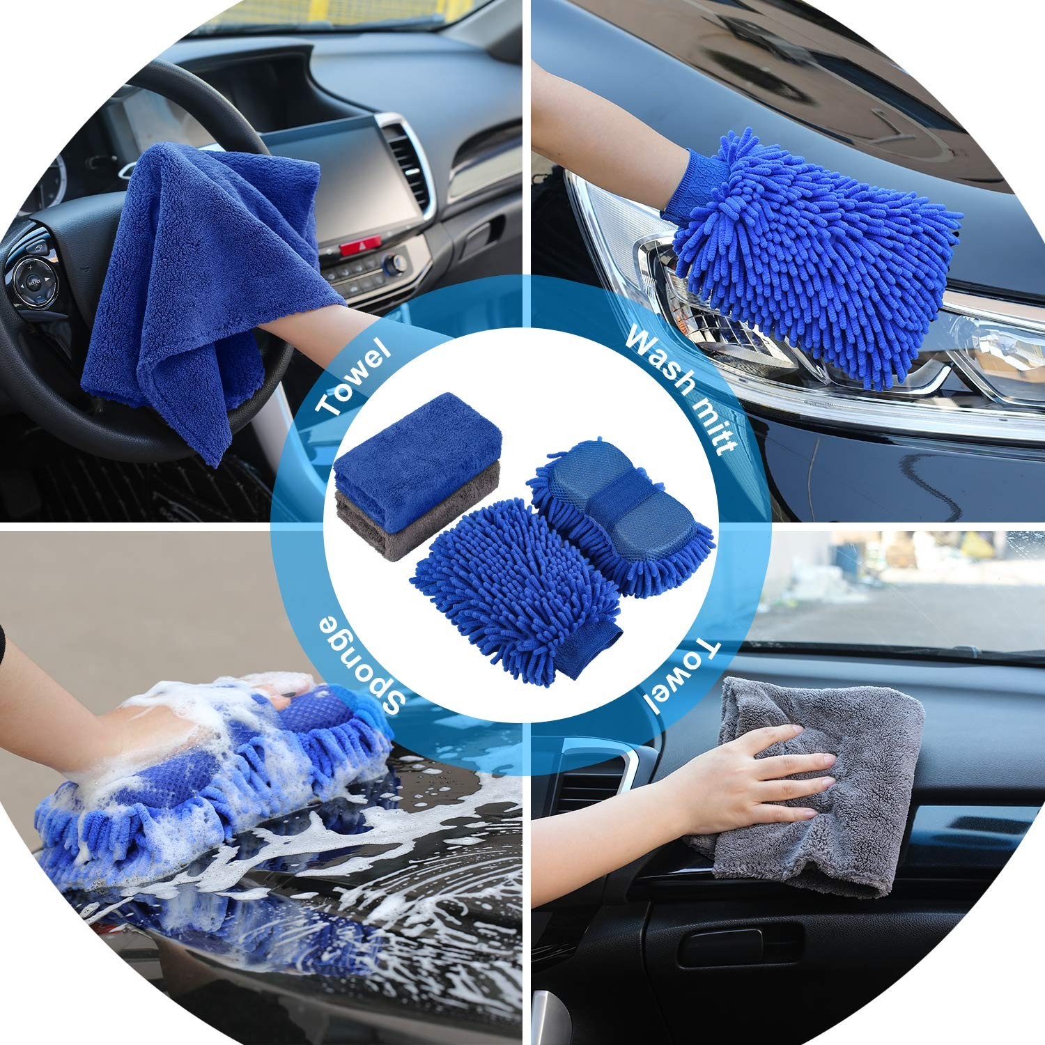 22Pcs Car Wash Detailing Tools Kit – Complete Interior Care Set, Collapsible Buc