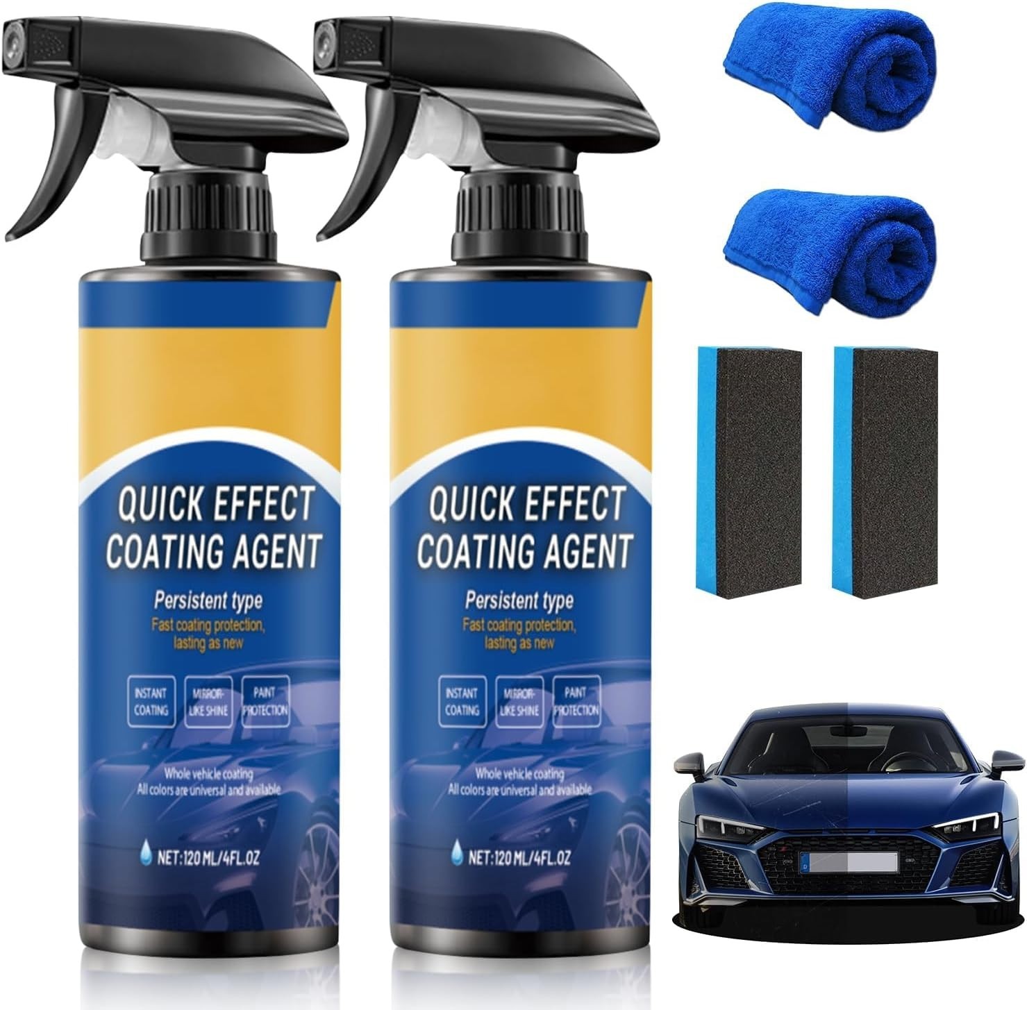 2PCS Car Coating Spray, Quick Effect Agent, Quick-Advanced Car… Restore your v
