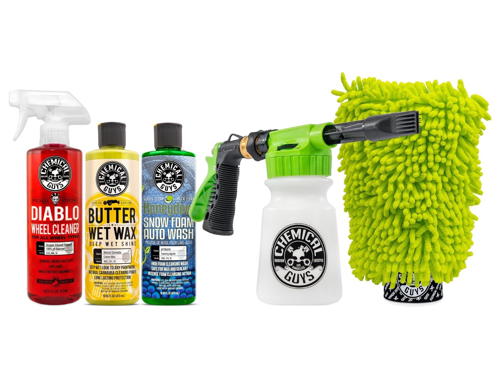 Chemical Guys ACC_326 Foam Gun Car Wash Kit w/Mitt & 3 Chems (~ HOL126/HOL148)