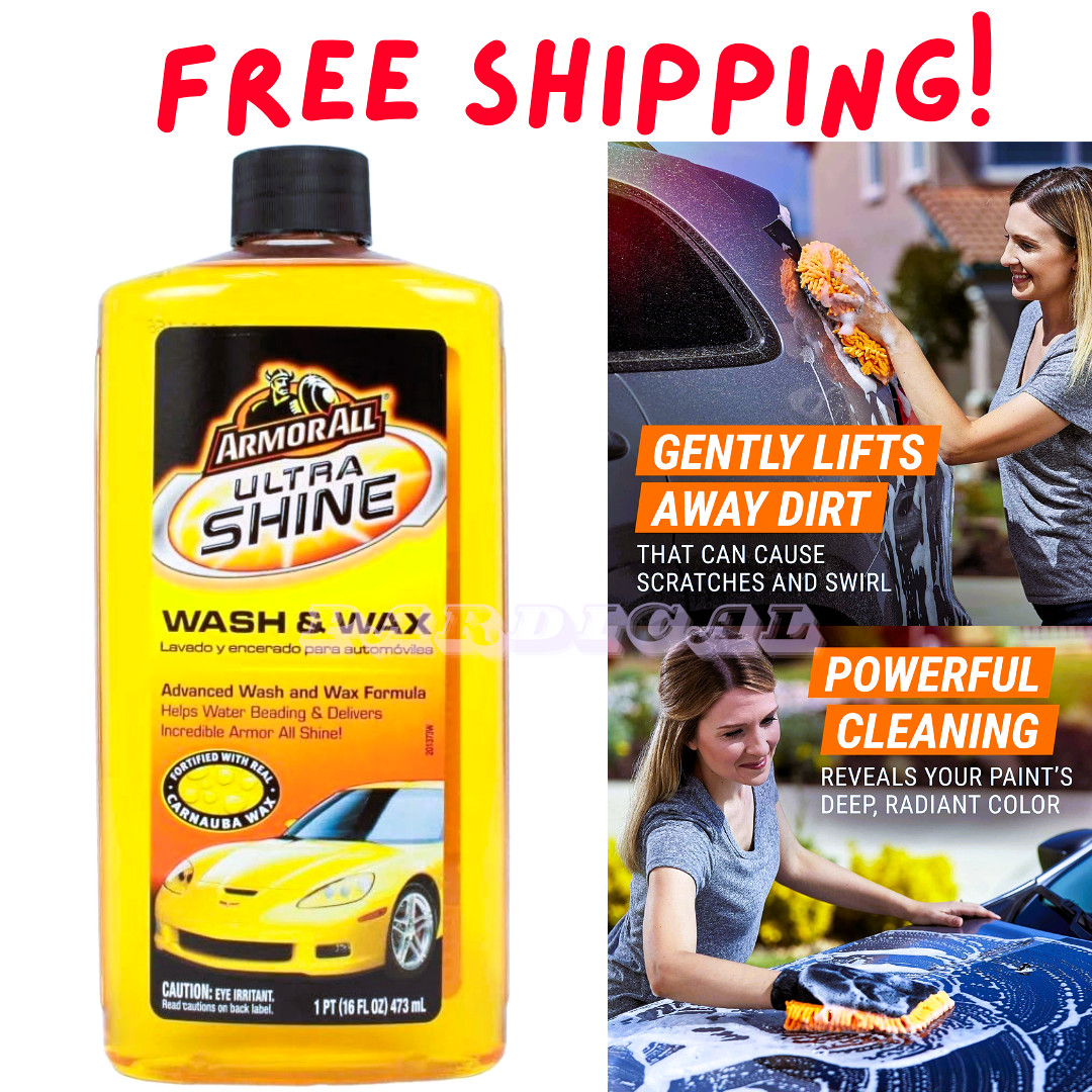 Ultra Shine Car Wash and Wax by Armor All, Car Wax and Cleaner 16 Fl Oz NEW