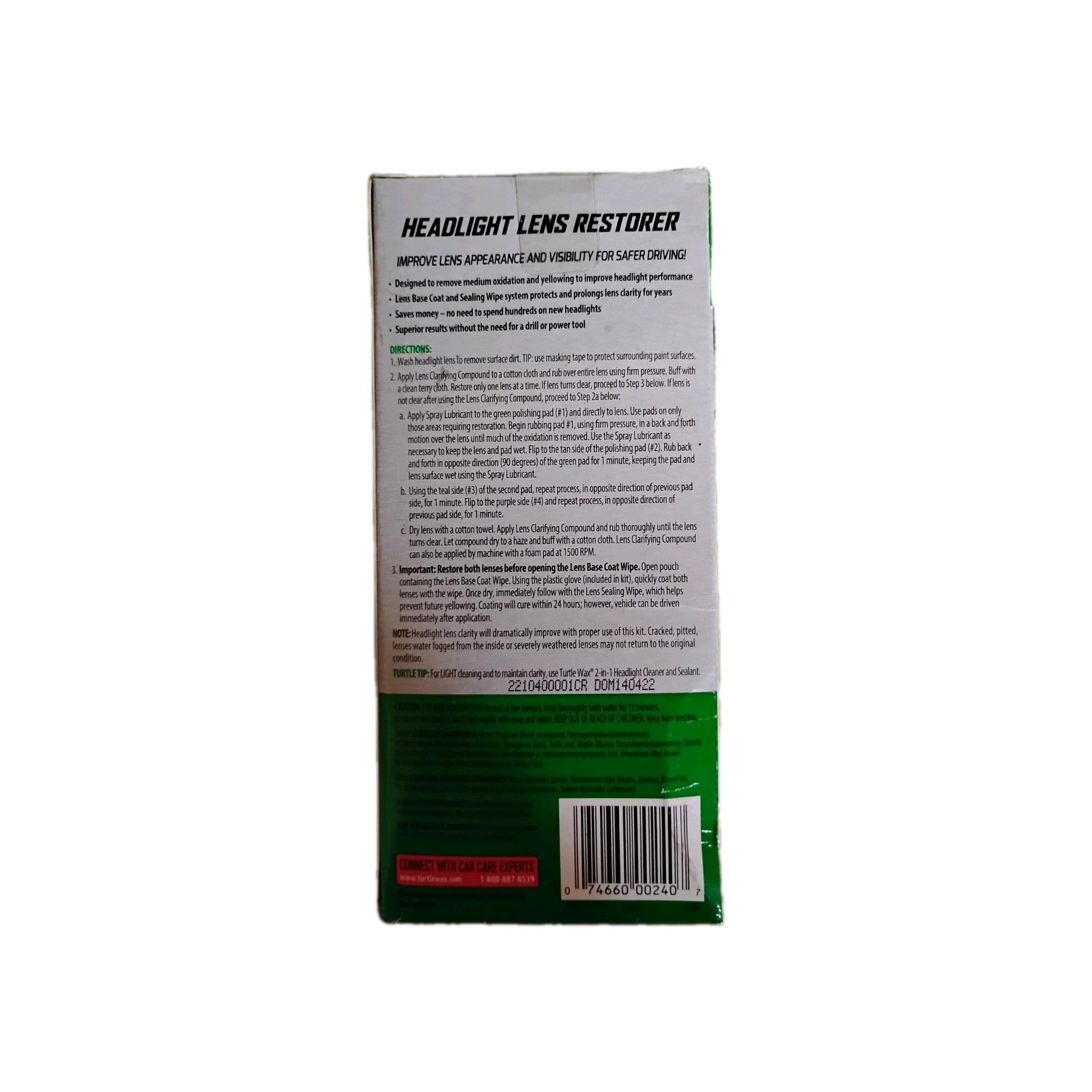 Turtle Wax T240KT Headlight Lens Restorer Kit