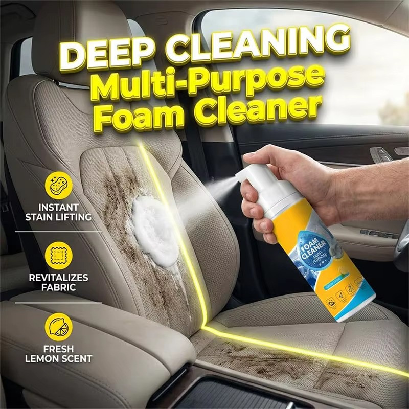 Wash Free Foam Car Interior Cleaner for Seats Roof Leather Care Spray ✅