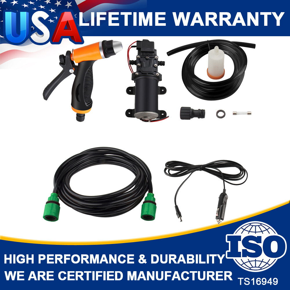 Portable 12V Jet Spray Car Wash Washer Gun High Pressure Electric Water Pump Set