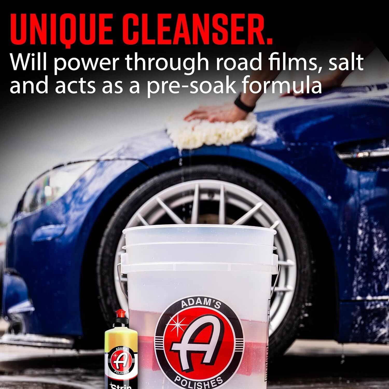 Adam’s Polishes Strip Car Wash Soap, Sealant & Wax Remover Shampoo Salt 16oz NEW