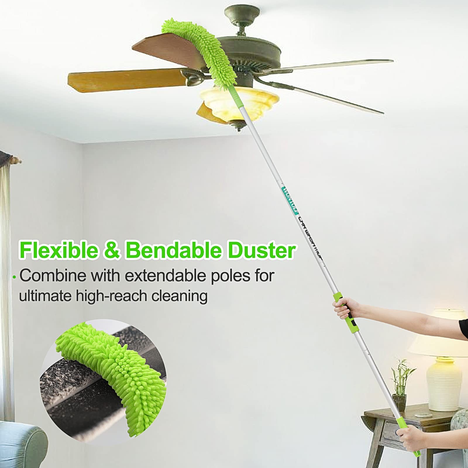 62” Car Wash Brush Kit – Long Handle Microfiber Mop, Detailing Tools, Squeegee,