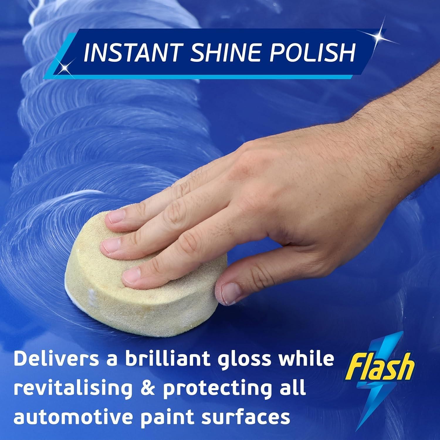 FLASH Car Polish High Gloss Instant Shine Paint Protection & Detailing 2x500ml