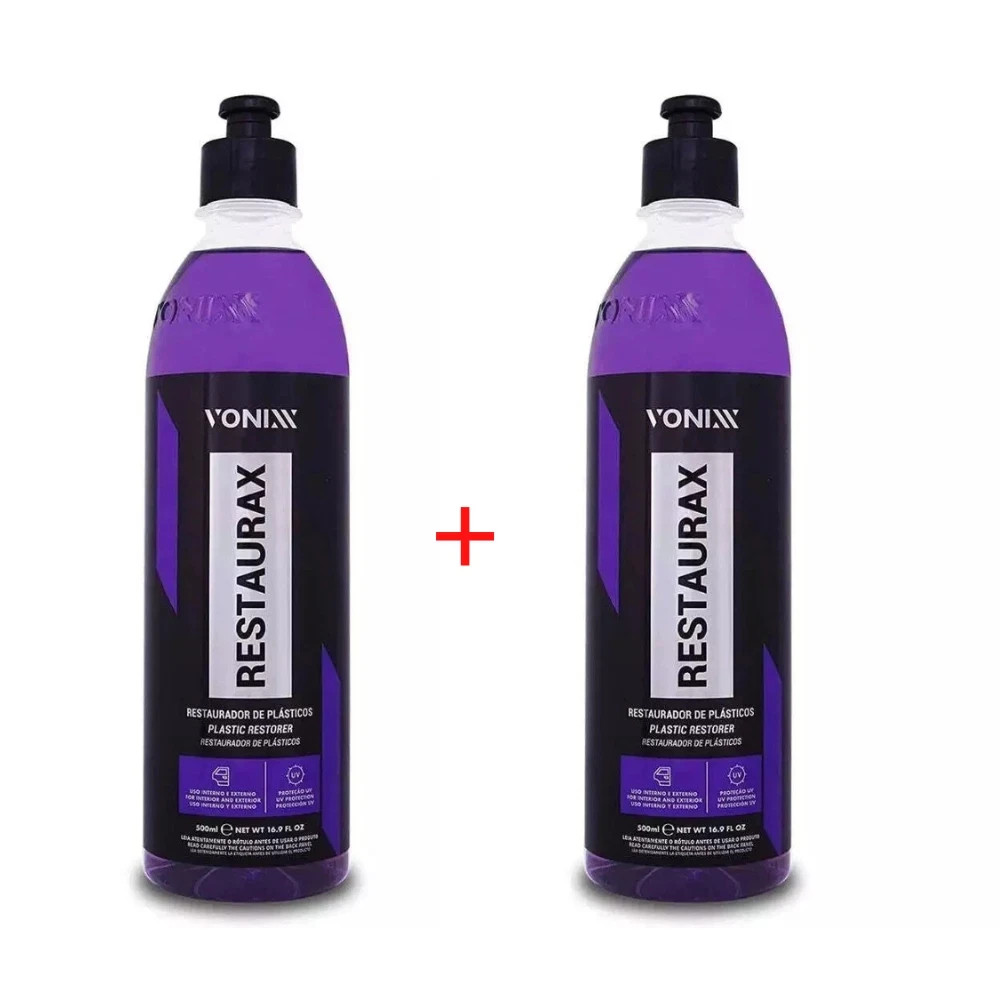 Kit 2x Vonixx Restaurax Car Plastic Restorer Automotive Car Vehicle 500ml