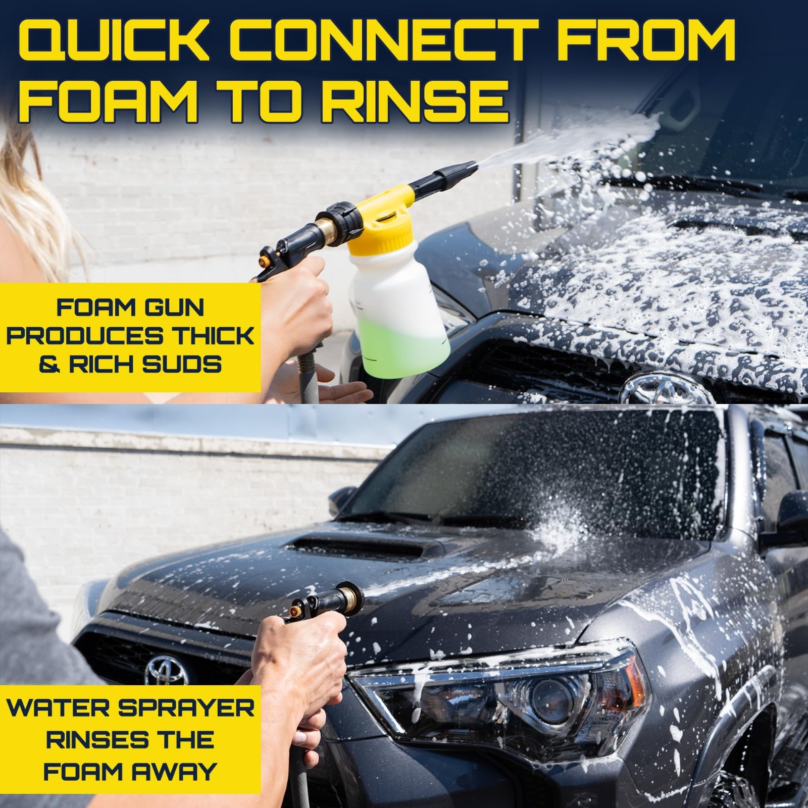 Foam Car Wash Gun & Microfiber Mitt – Scratch-Free Snow Foam Cannon Kit for Auto