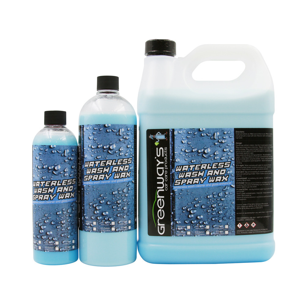 Waterless car wash and spray wax that cleans shines and protects any vehicle