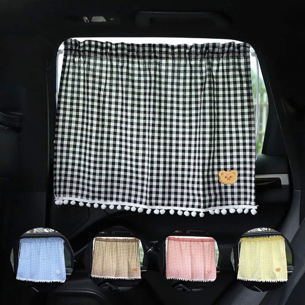 1pc Universal Car Sun Shade Curtains Cute Cartoon Bear Rear Side Window