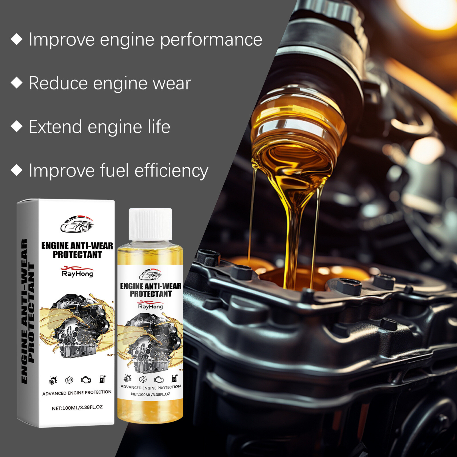 2Pcs Anti-Wear Engine Treatment Oil Additive Highly Effective Engine Protectant