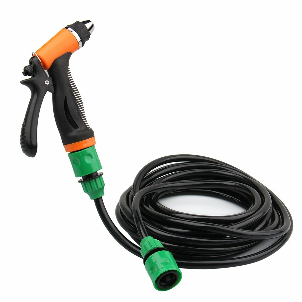 12V 80W Portable130 PSI High Pressure Car Electric Washer Hose Wash Pump Kit US