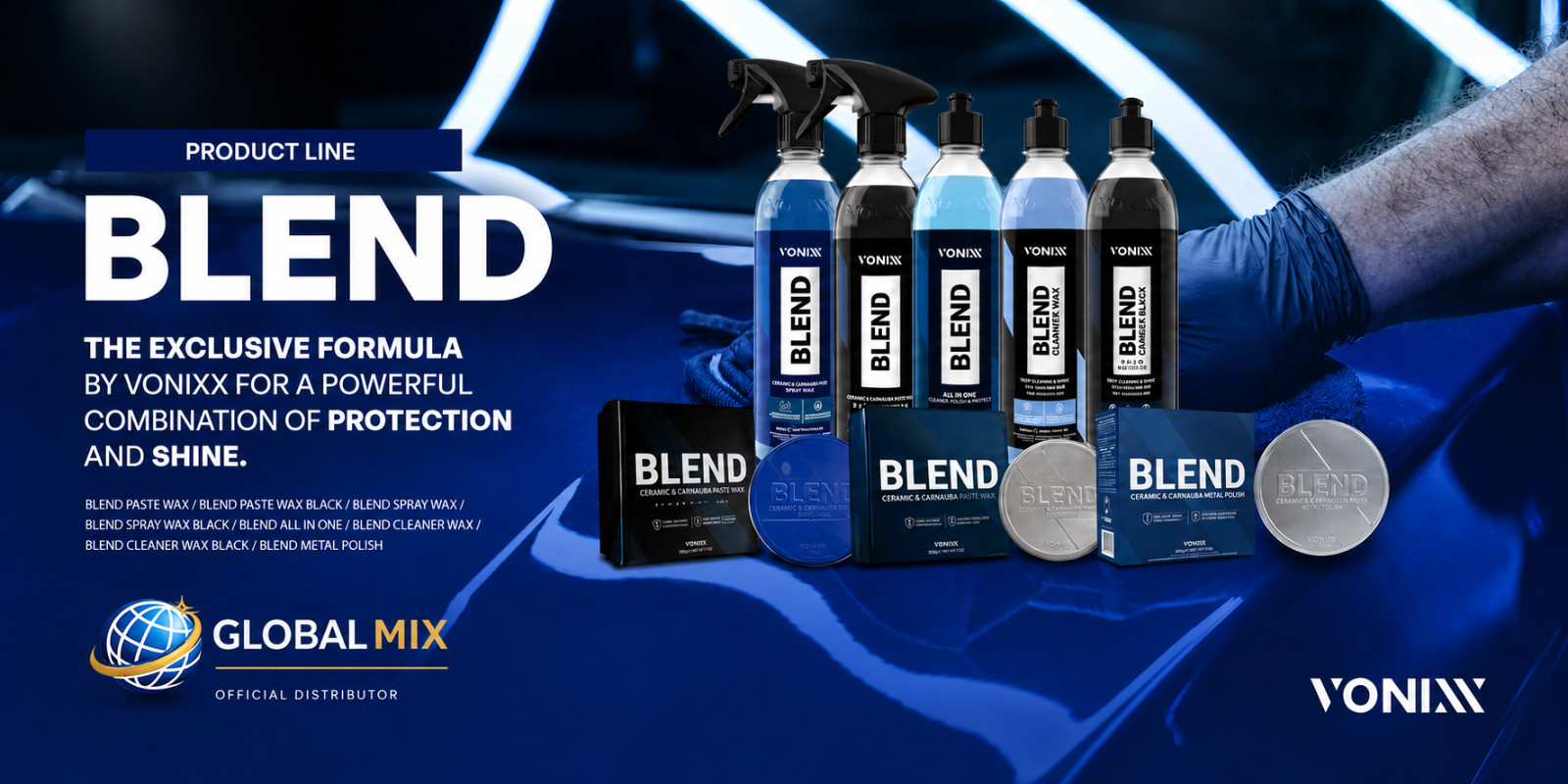 Vonixx Blend Cera Híbrida de Cerâmica e Carnaúba para Limpeza de Veículos 500ml