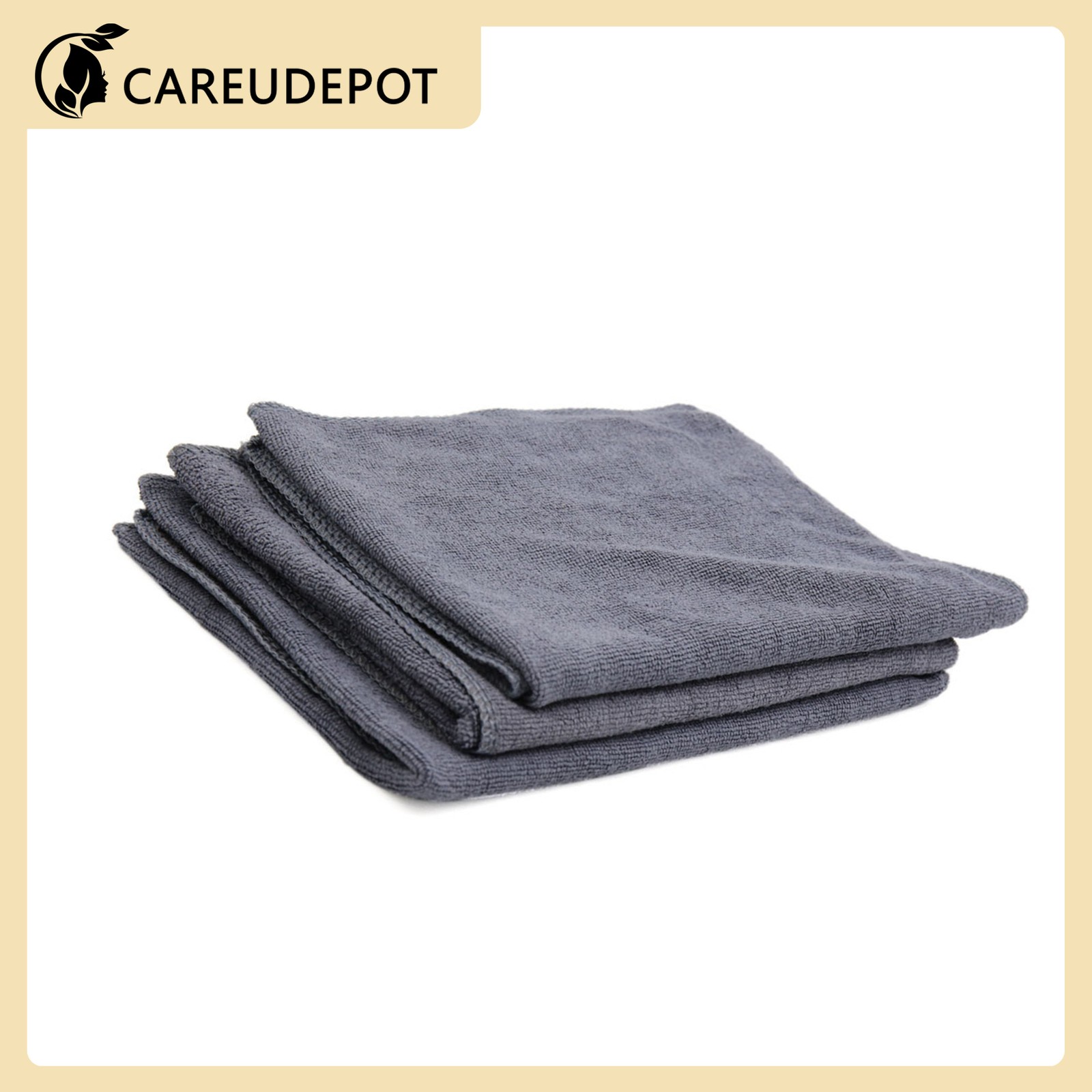 65x33cm 250GSM Microfiber Towel Cleaning Cloths for Car Washing Gray Item of 3