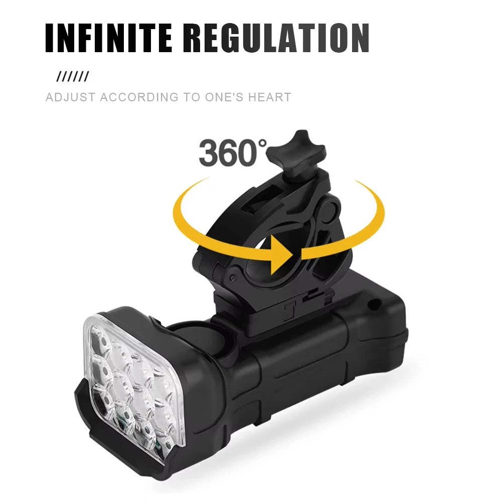 Bicycle Front Rear Light 1800mAh LED Bike 6500K Head Lamp Flashlight