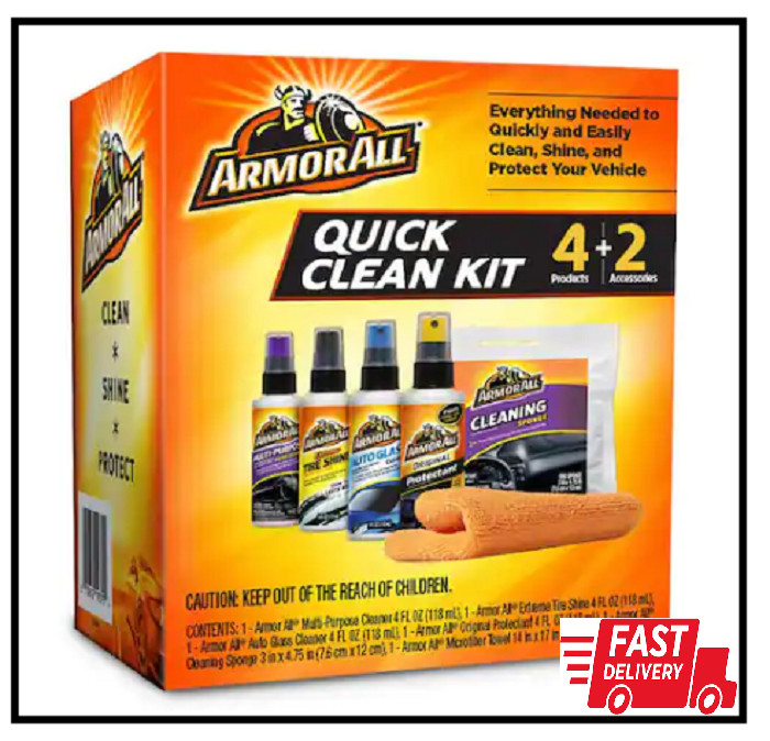 Armor All Quick Clean Car Detailing Kit 4 Products + 2 Accessories