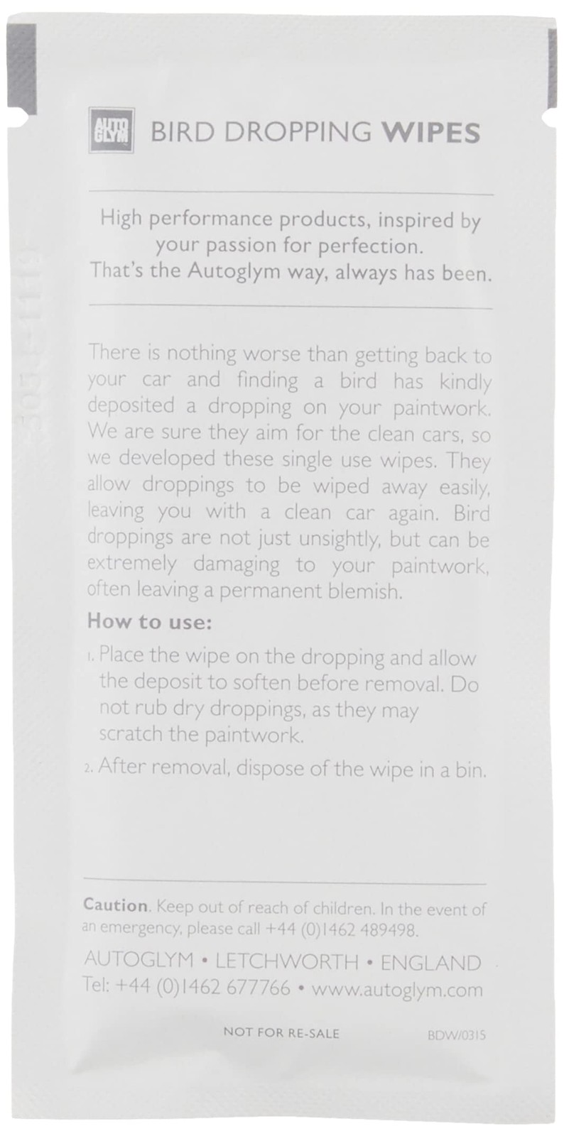 Bird Dropping Cleaning Wipes Quick Car Care Solution, 10 Pack