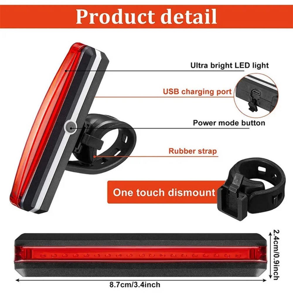 BUCKLOS Bike Light COB Front Rear Bicycle Lights LED Rechargeable Mountain Road