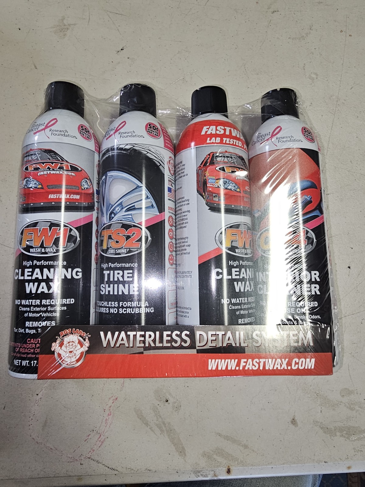 Fastwax Waterless Detail System Sets 4 Pcs Wash Tire Carpet General Purpose