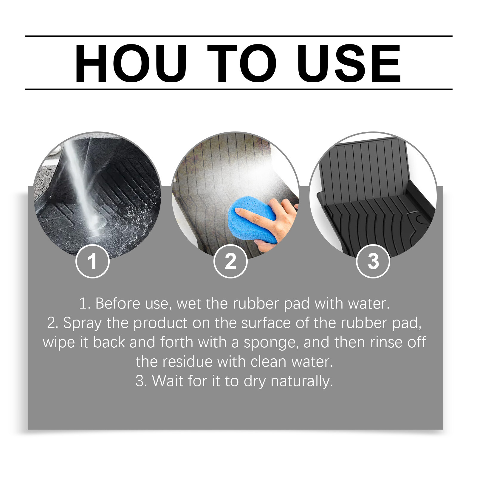 Heavy Duty Rubber Mat & Liner Protectant Kit for Car Floor, Dashboard,Interior