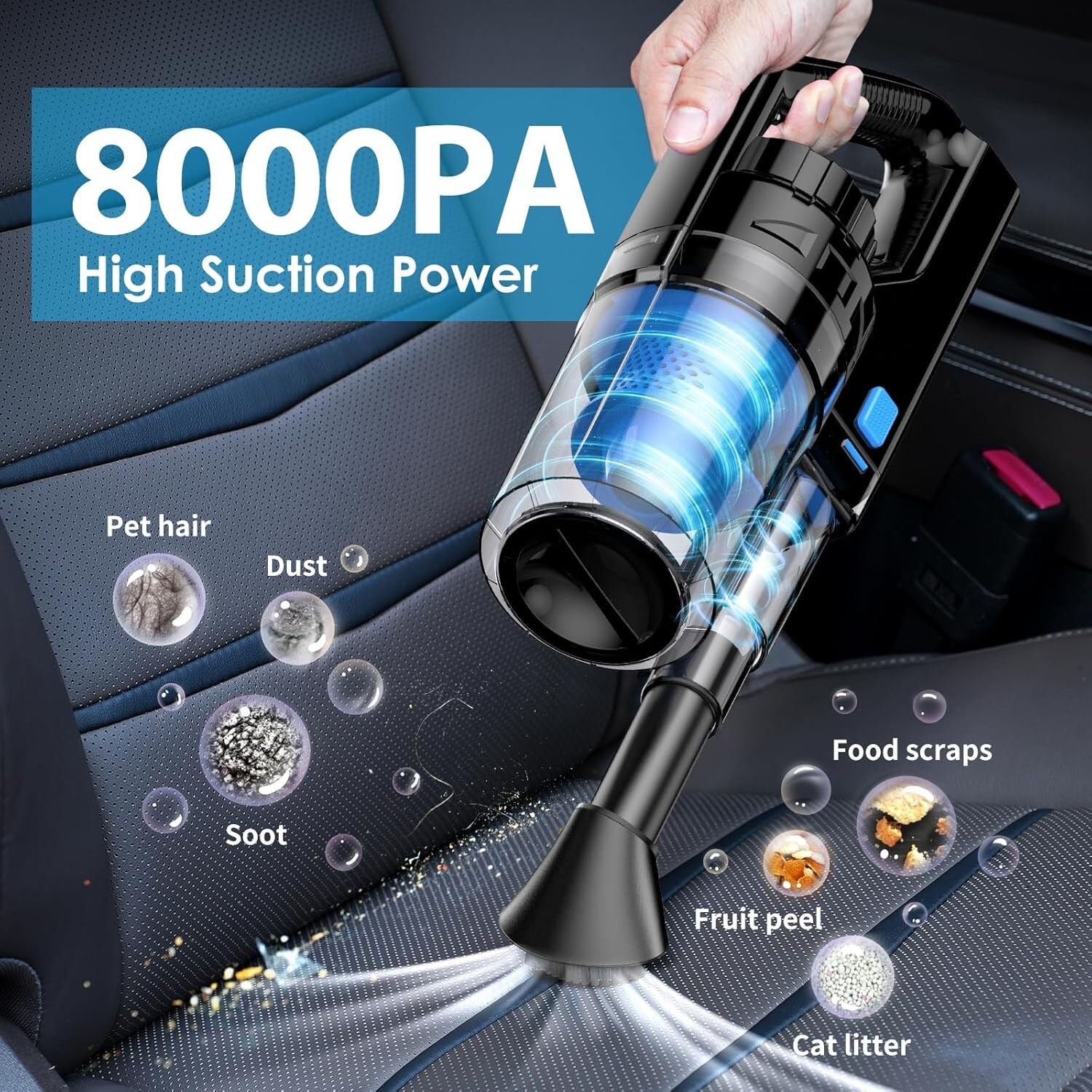 Car Detailing Kit Interior Cleaner, Car Interior Cleaning Kit with Handheld Car