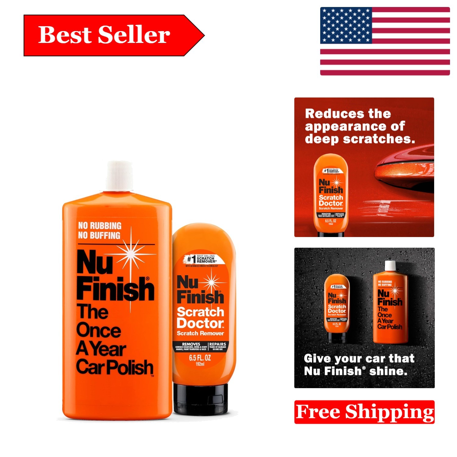 Exterior Car Care Kit with Scratch Remover & Long-Lasting Polish
