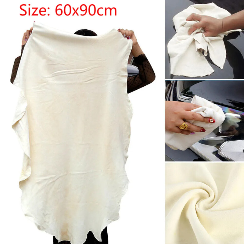 Large Natural Chamois Leather Automotive Cleaning Cloth – Absorbent Drying Towel