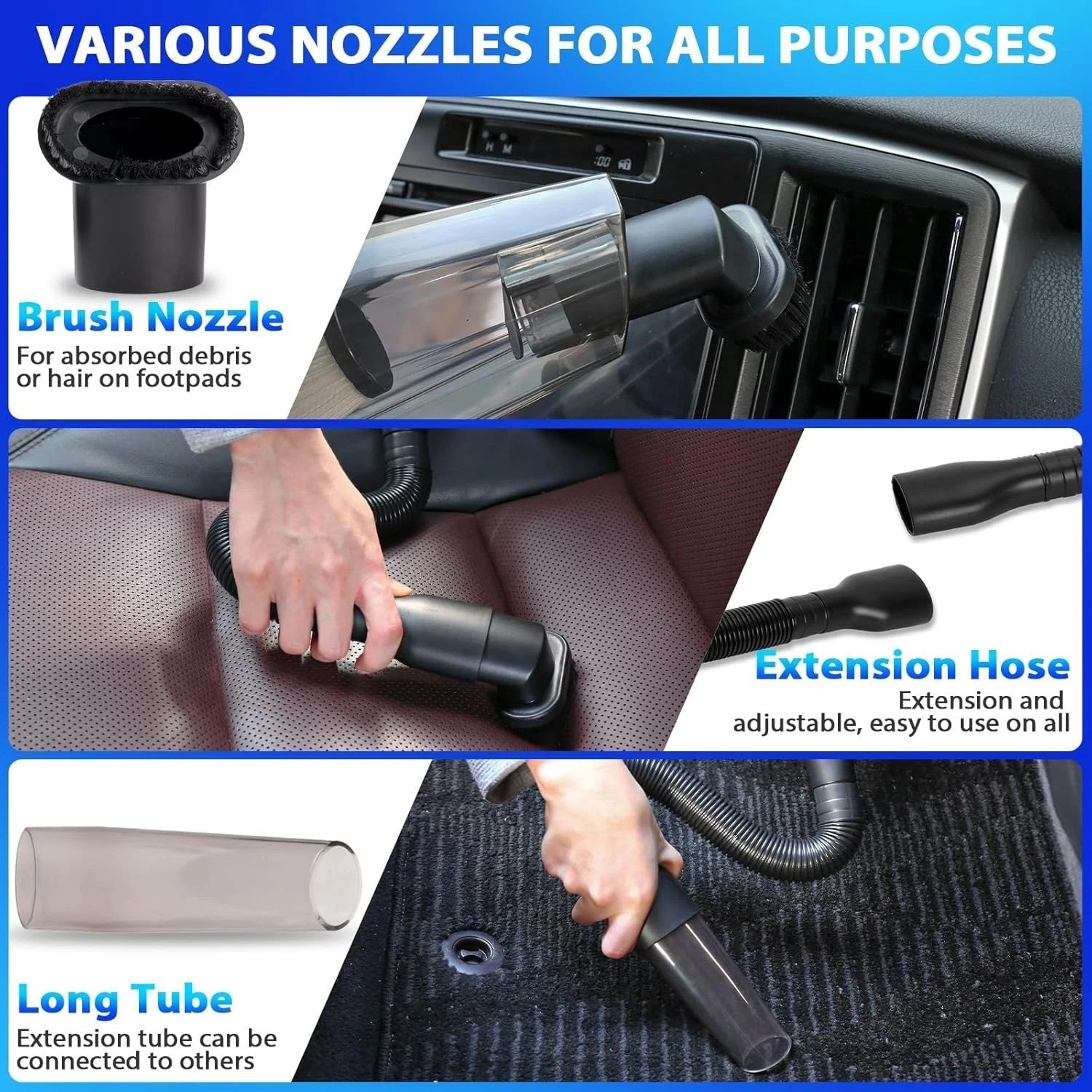 Car Cleaning Kit, Car Detailing Kit Interior Cleaner with High Power Handheld…