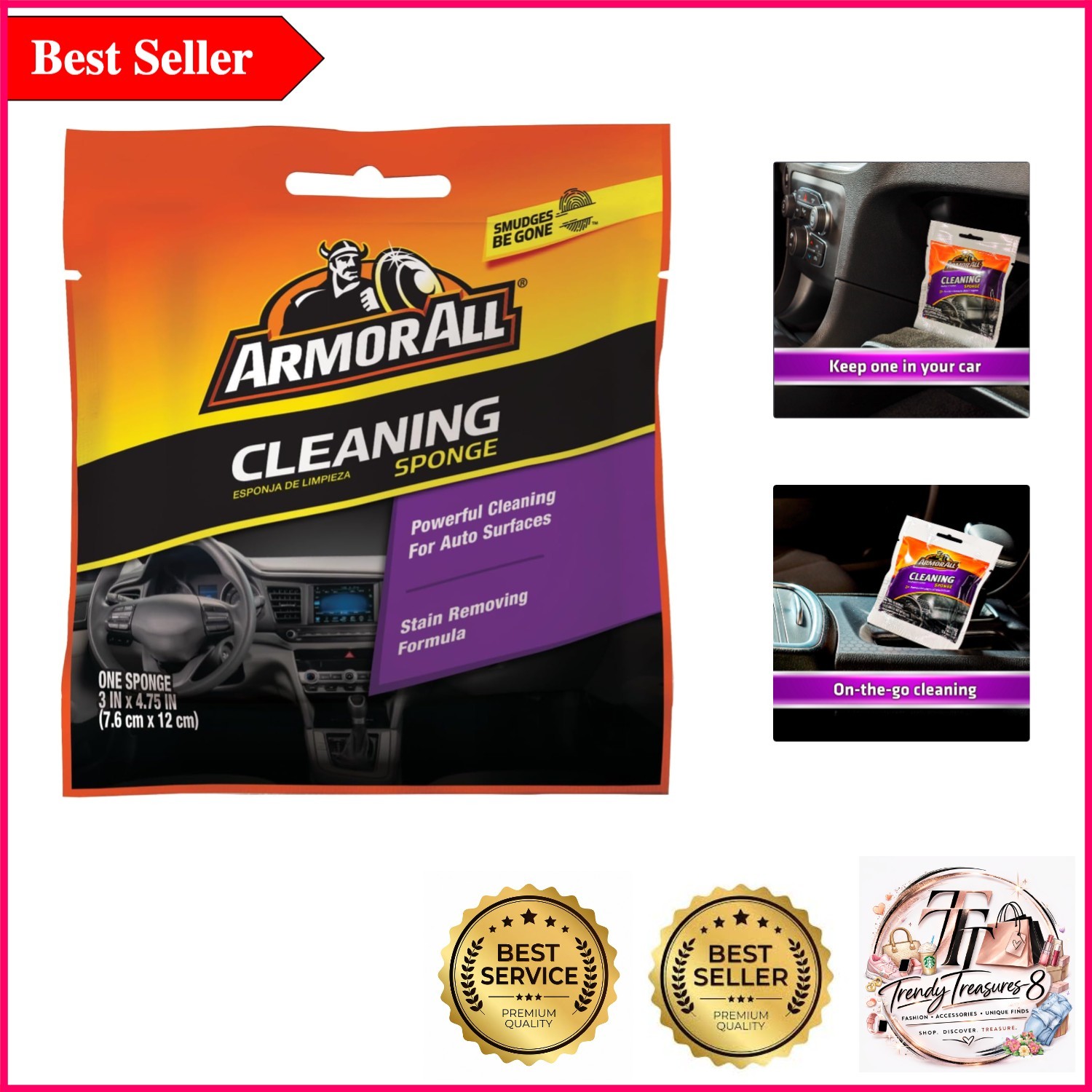 Armor All Auto Appearance Car Sponge – Durable, Multi-Surface Cleaning