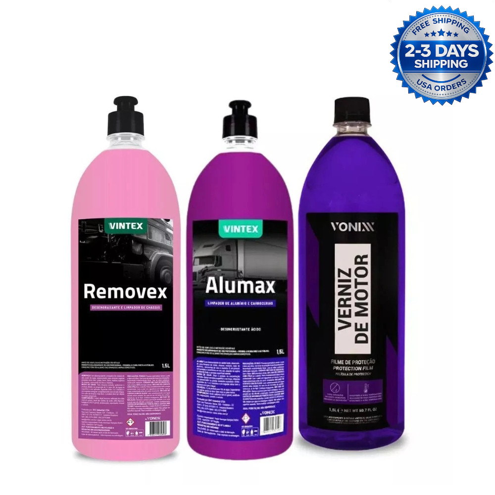 Vonixx Engine Bay Detailing Kit – Alumax Removex & Engine Varnish Clean & Protec