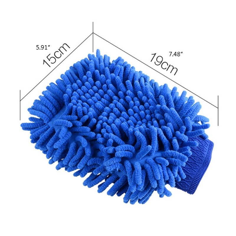 Chenille Car Wash Glove Microfiber Cleaning Wax Tool Duster Double Side Cleaning