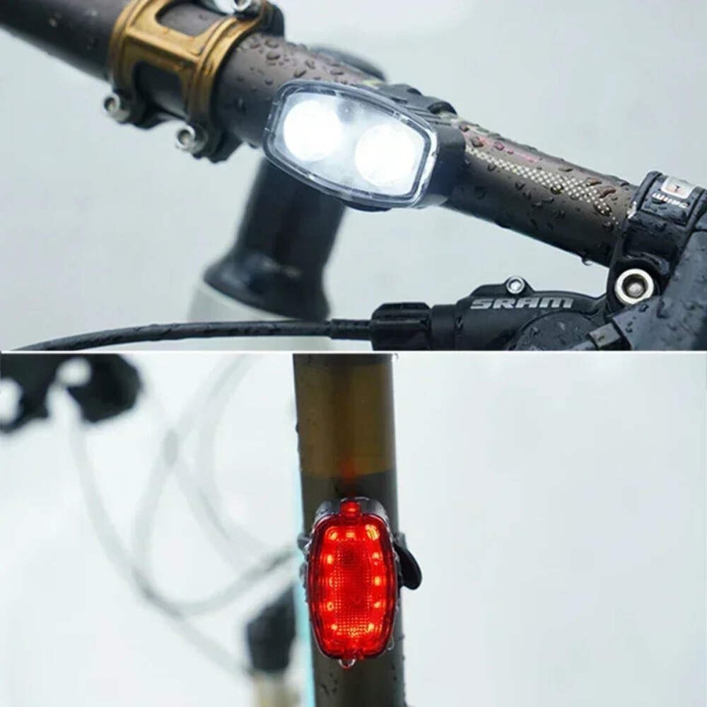 Cycling Bicycle Front Rear Light Set Bike Type C Rechargeable Flashlight