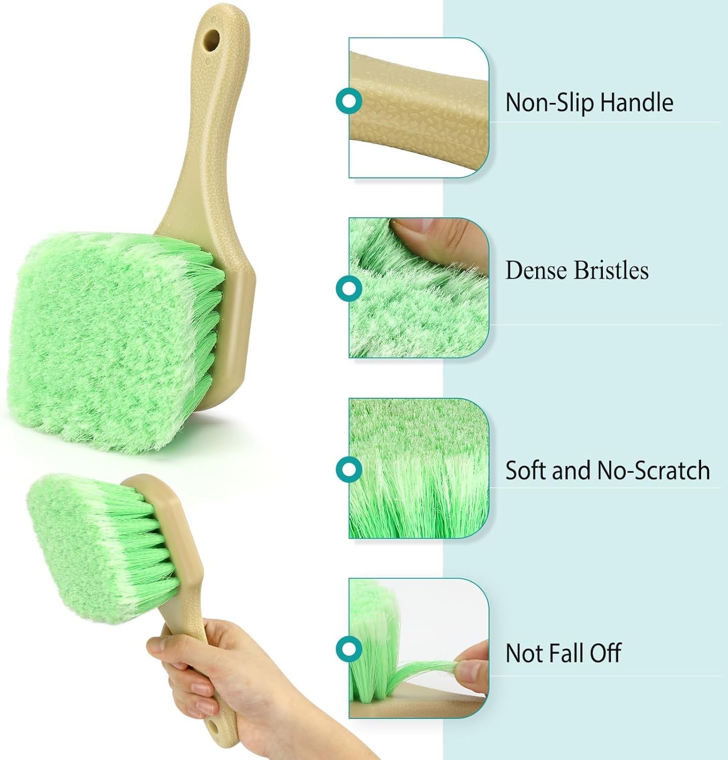 Car Wheel Tire Brush Set Soft & Stiff Bristles Car Detailing Cleaning Supplies