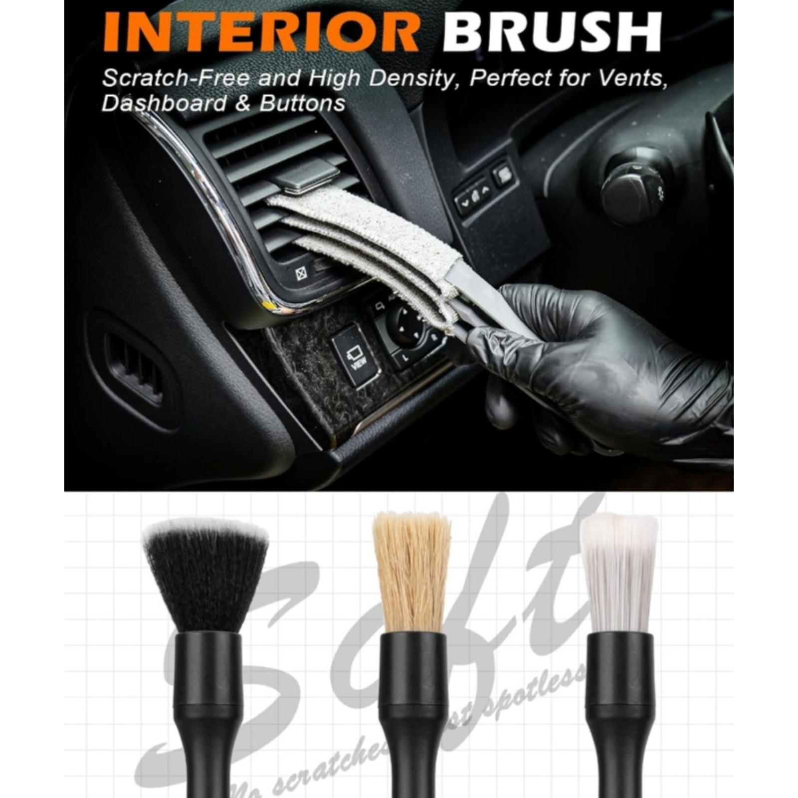 8PCS Car Detailing Kit with 200g Cleaning Gel, Dash & Vent Cleaning Tools