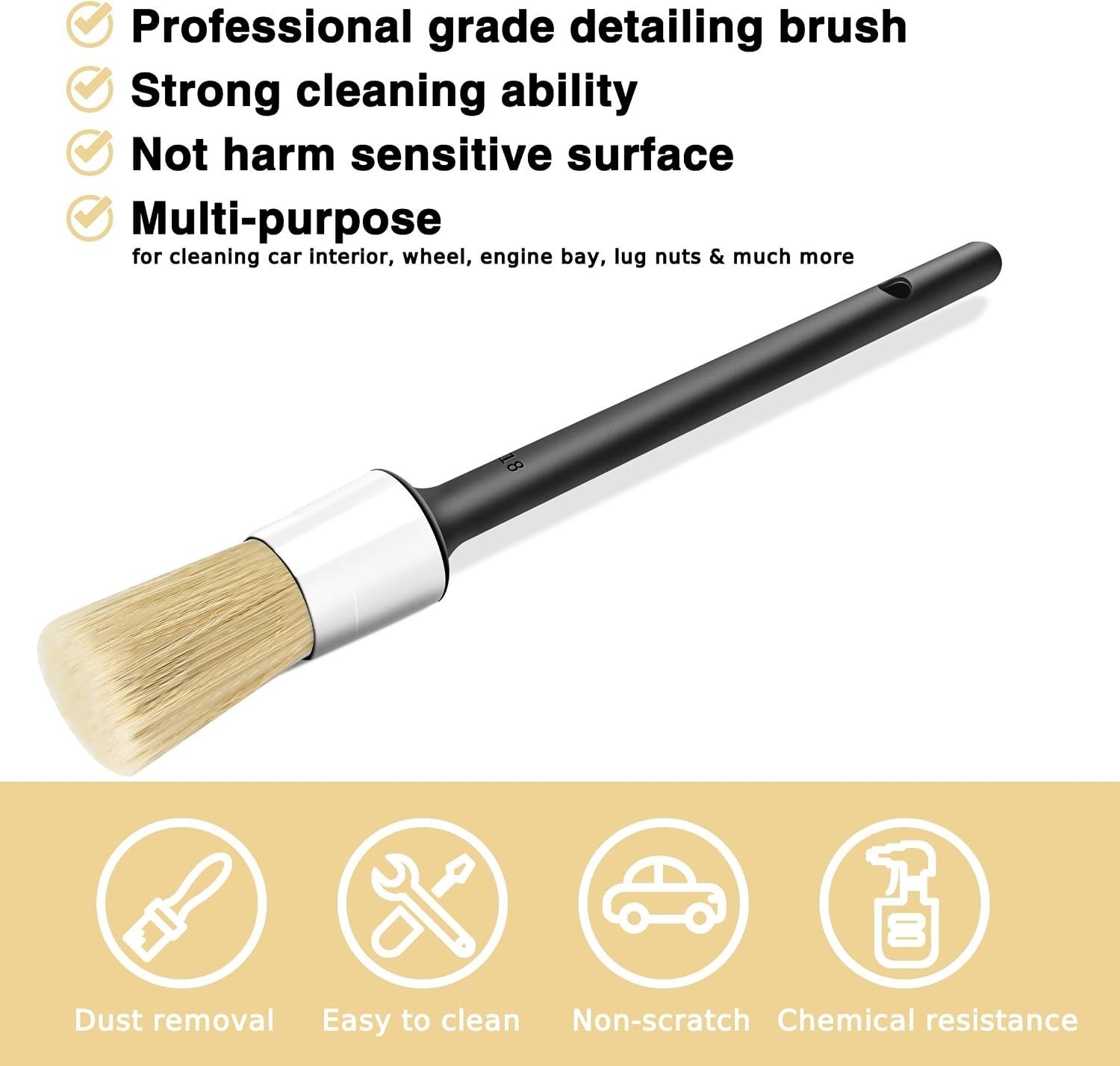 Car Detailing Kit 10pcs Includes Soft & Wire Brushes for Interior Exterior Cl…