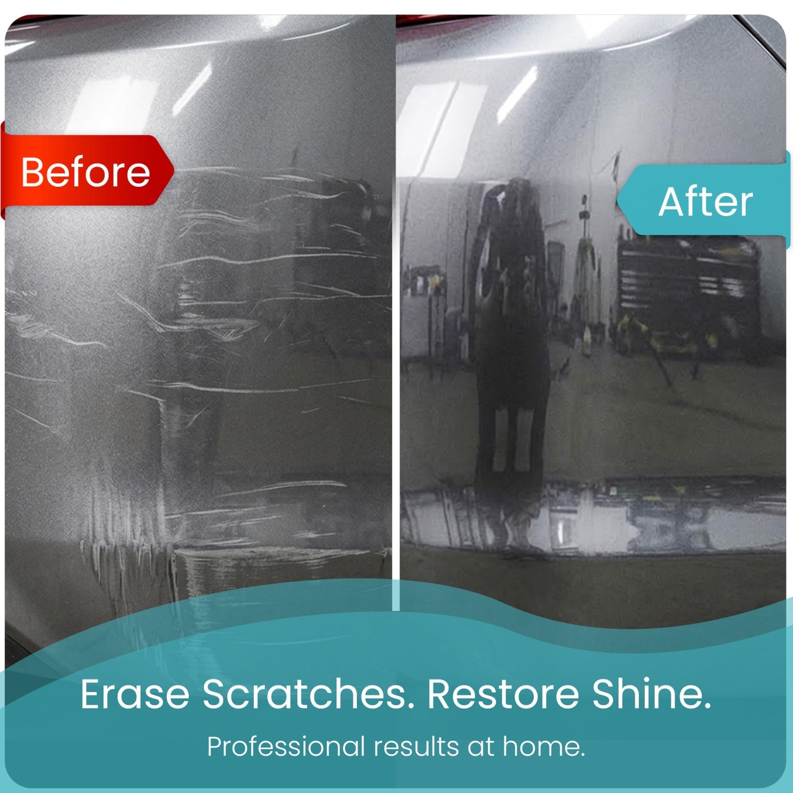 Car Scratch Remover Kit – Clear Coat Repair, Wax Removal, Buffing Pad & Polish C