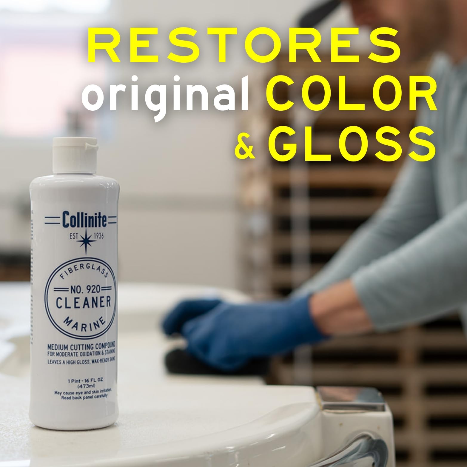 COLLINITE 920 Cleaner-Marine/RV Stain, Water Spot 16 Fl Oz (Pack of 1), White