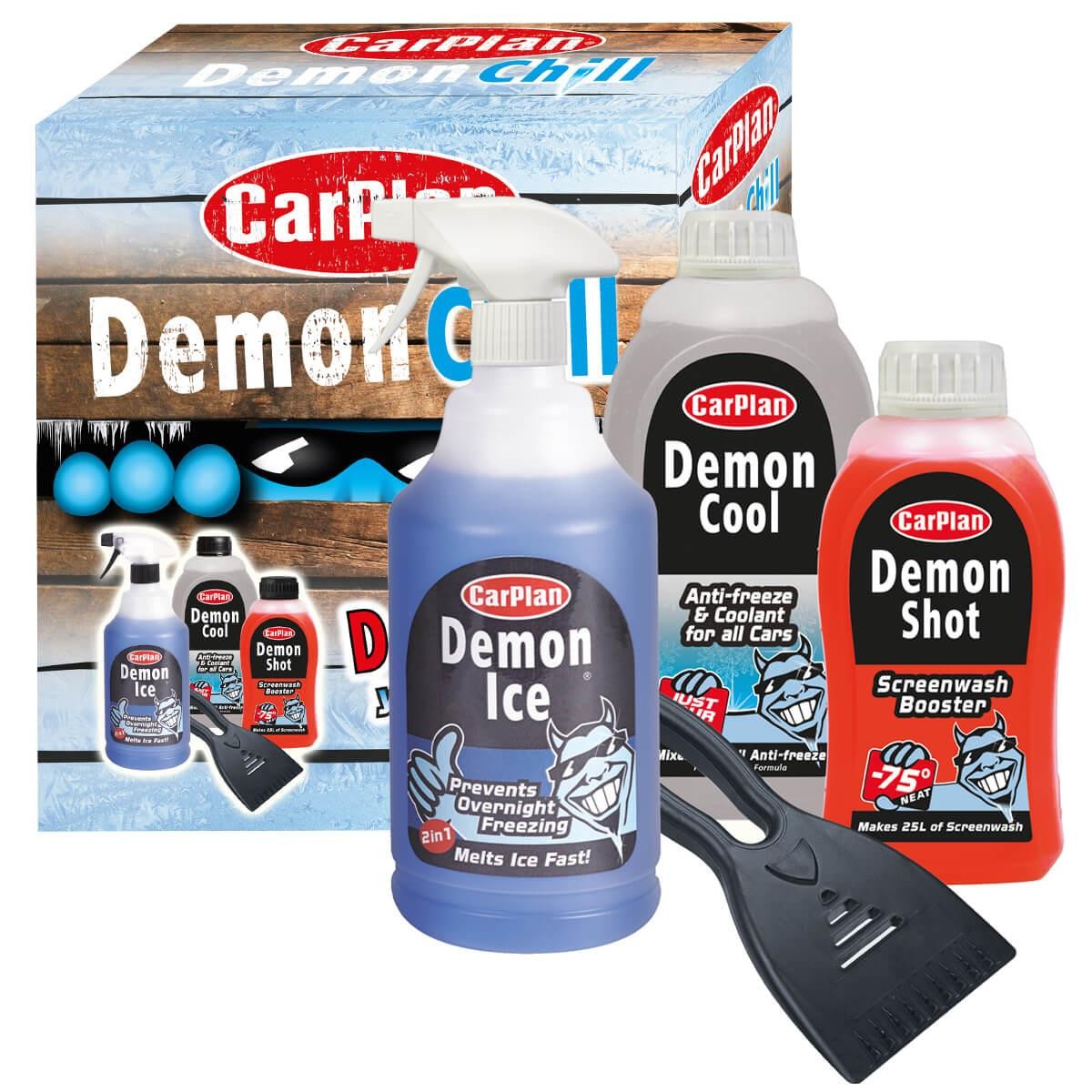 CarPlan Demon Chill Winter Gift Pack Screenwash Shot Booster De-Ice & Antifreeze