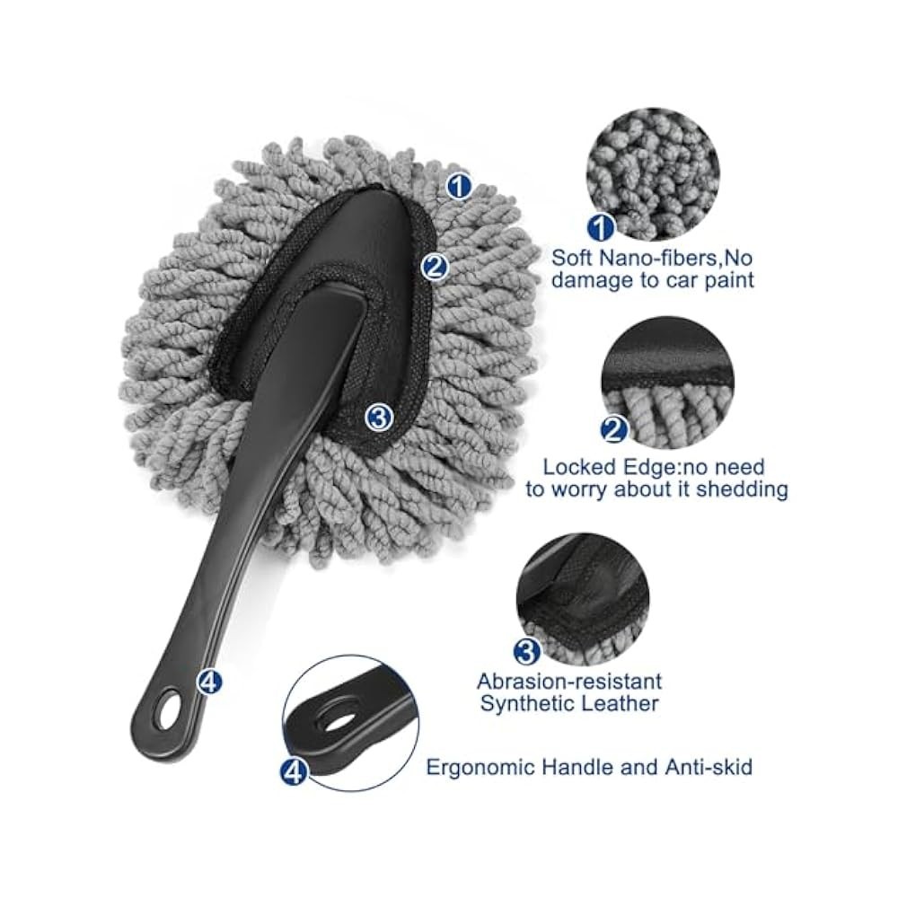 Car Interior Duster Kit – Soft Gel & Brush Set for Dash/Vents, Auto/Truck/SUV/RV