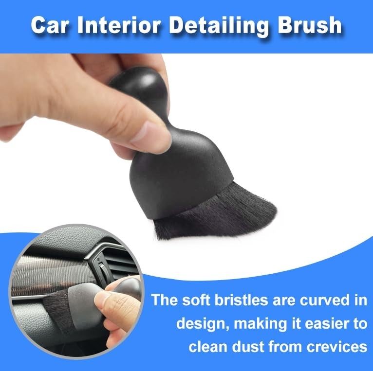 15Pcs Car Interior Detailing Kit, Windshield Cleaner Tool, Brushes & Gel, Auto C