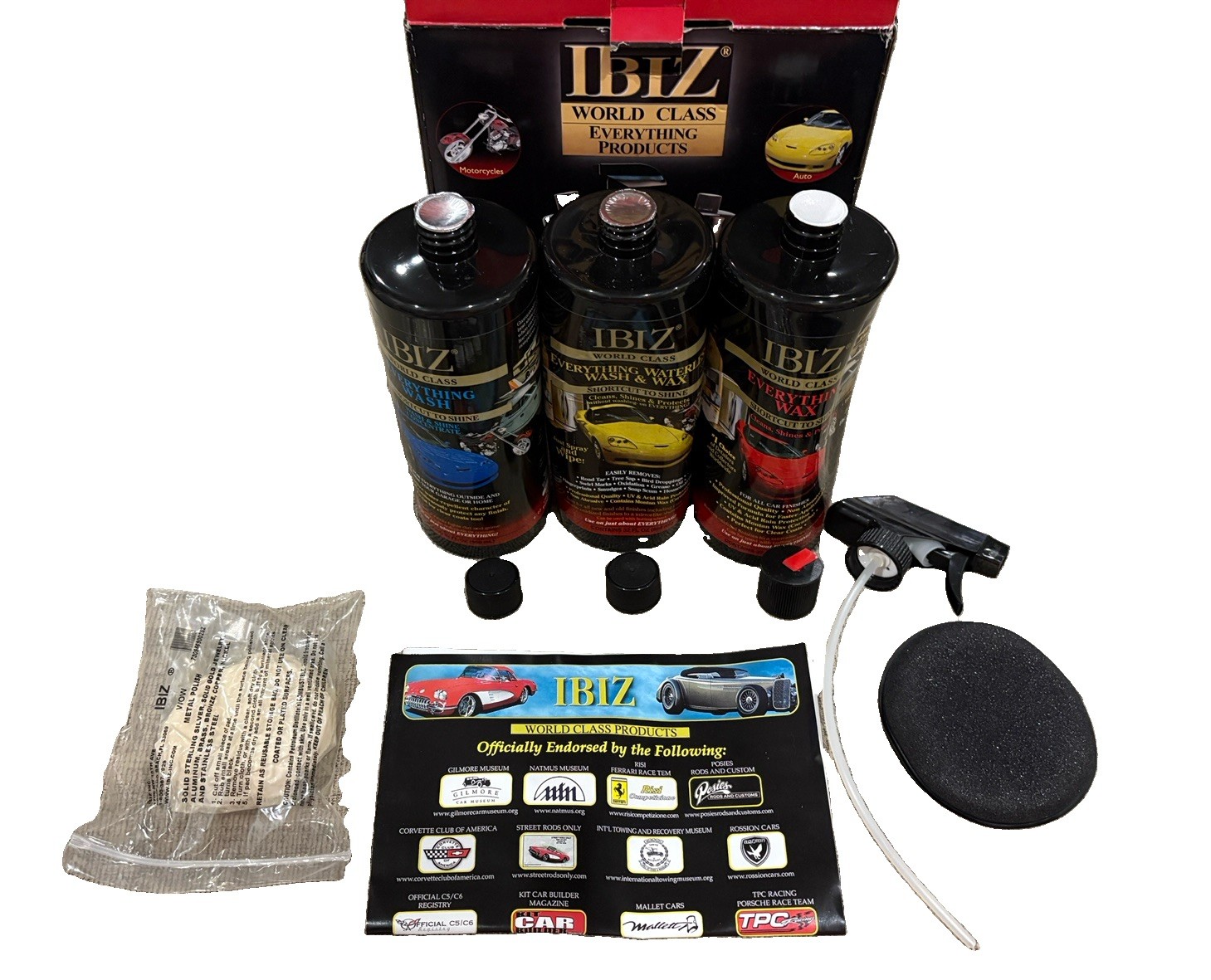 IBIZ World Class Everything Products Car Wash & Wax Polish NEW