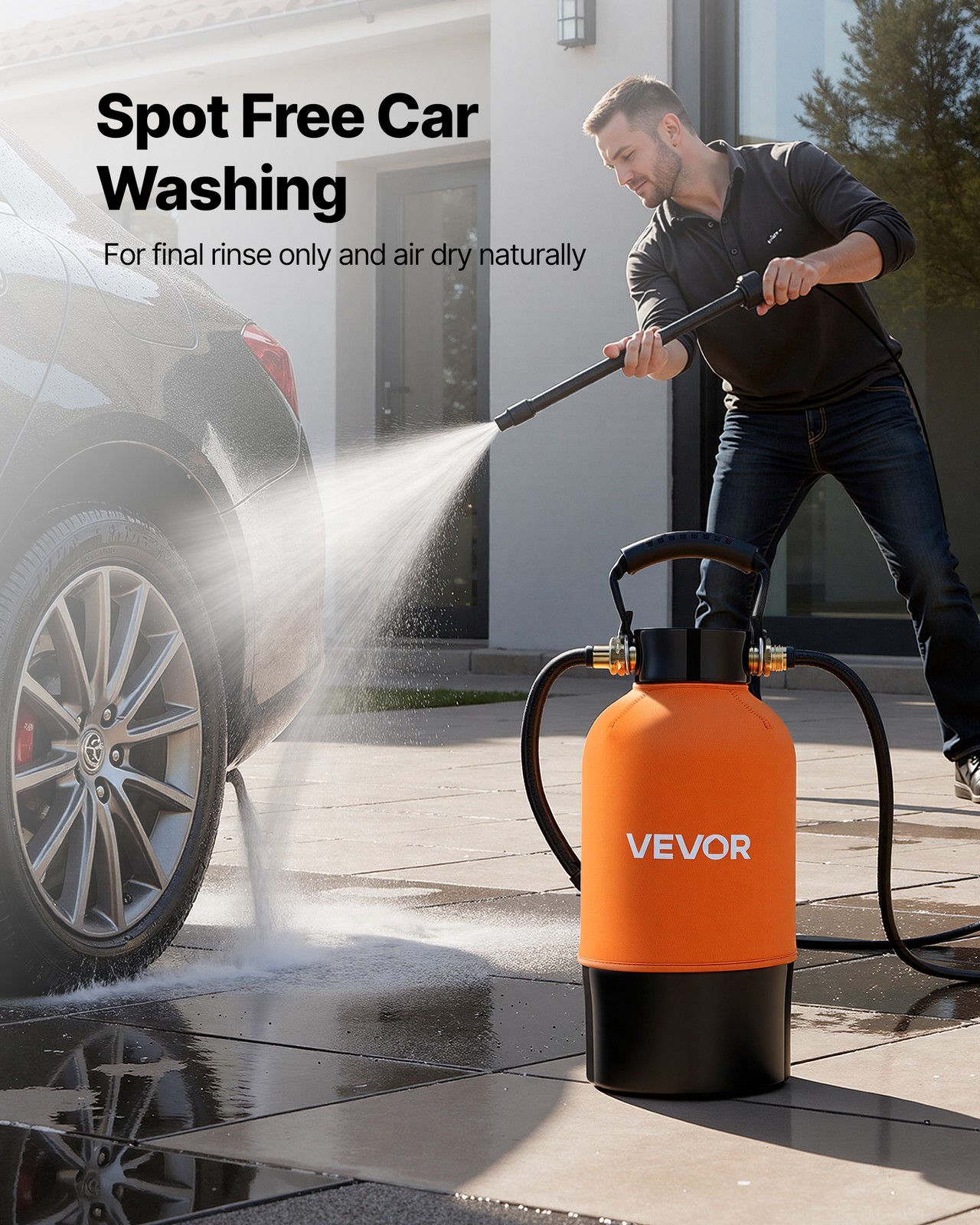 VEVOR Deionized Water System for Spotless Car Wash with 5L DI Resin & TDS Meter