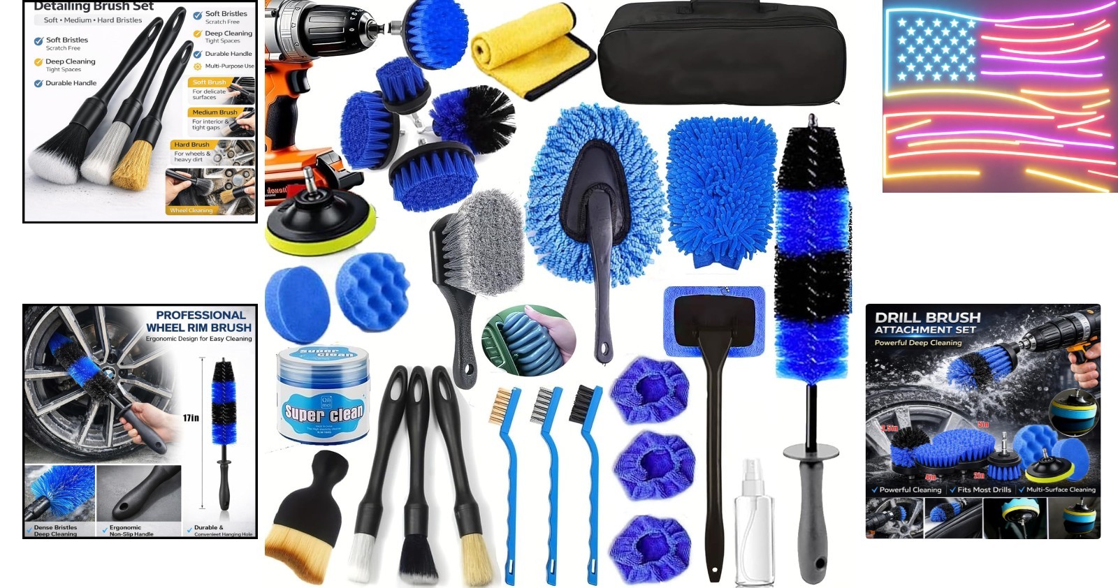 26Pcs Car Detailing Kit, Car Detailing Brush Set, Auto Detailing Drill Brush …