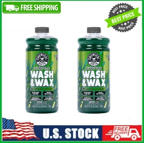 2 PACK Chemical Guys Sudpreme Car Wash & Wax, Extreme Shine Foaming, 64oz